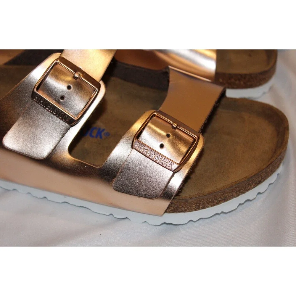 Birkenstock Arizona Buckle Narrow‎ Fit Birko Flor Sandals COPPER EU 37 US 6-6.5